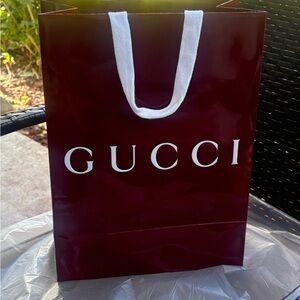 Gucci Deep Red Tote with White Accents
